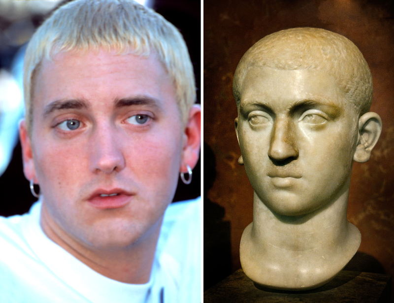 Eminem y el emperador romano Severus | Everett Collection/Shutterstock & Alamy Stock Photo by Peter Horree