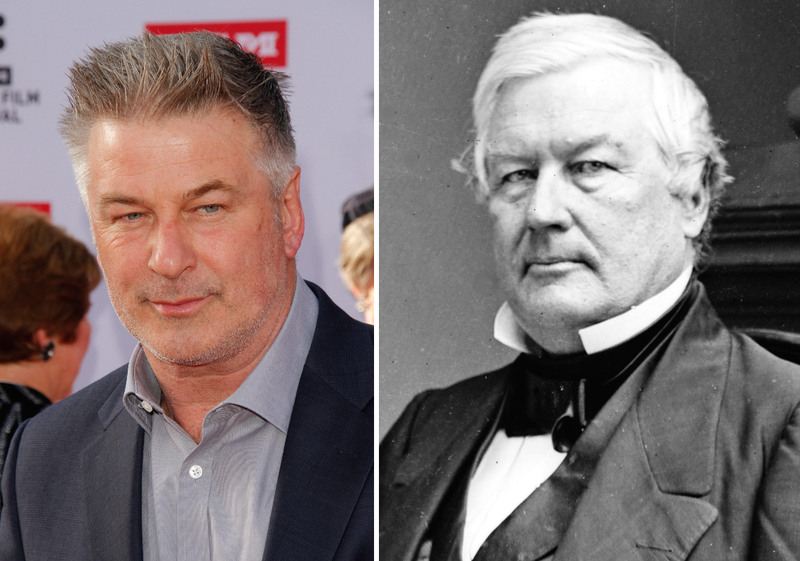 Alec Baldwin y Millard Fillmore | Alamy Stock Photo by Joe Martinez/PictureLux/The Hollywood Archive & The History Collection