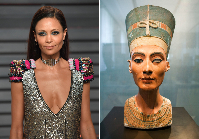 Thandiwe Newton y la reina Nefertiti | Alamy Stock Photo by PA Images & Right Perspective Images