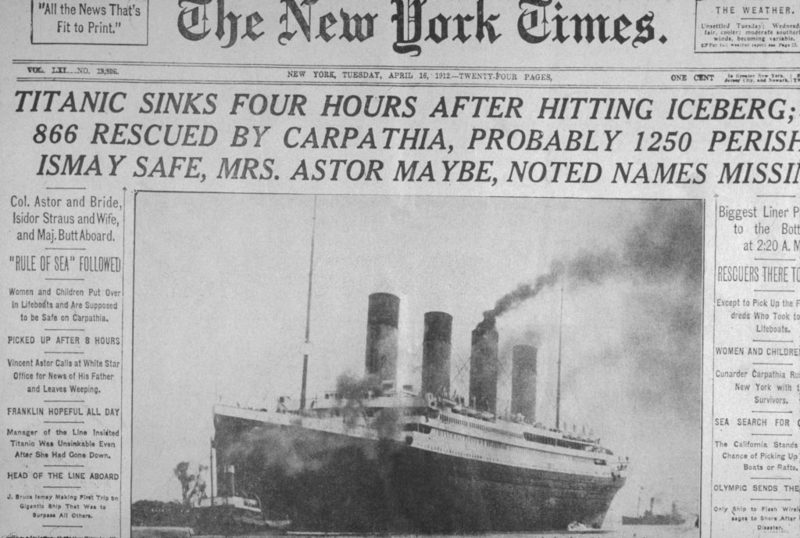 Große Zeitungen berichteten fälschlicherweise über die Titanic-Katastrophe | Getty Images Photo by Blank Archives