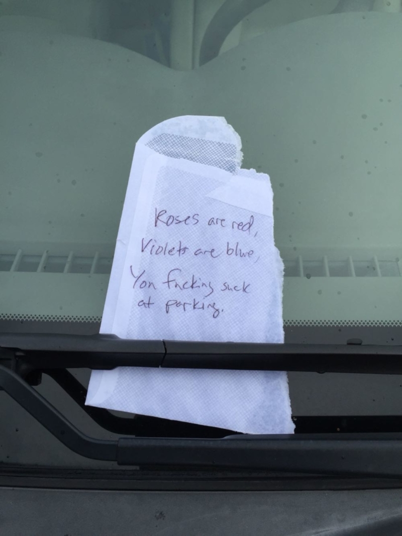 Die witzigsten Notizen an der Windschutzscheibe von Autos