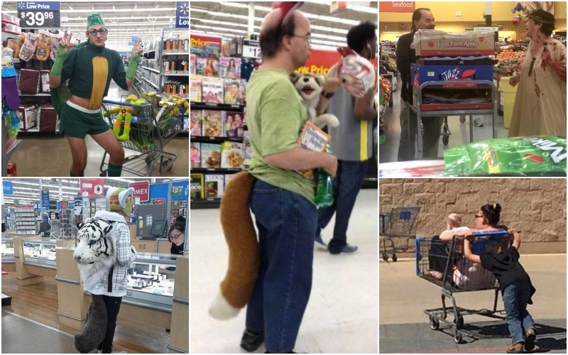 Clientes mais bizarros do Walmart: situações e roupas inusitadas no supermercado | Imgur.com/Fn6X7kl & jav3r & LU7Xr & t7yY6VZ & TAtou89