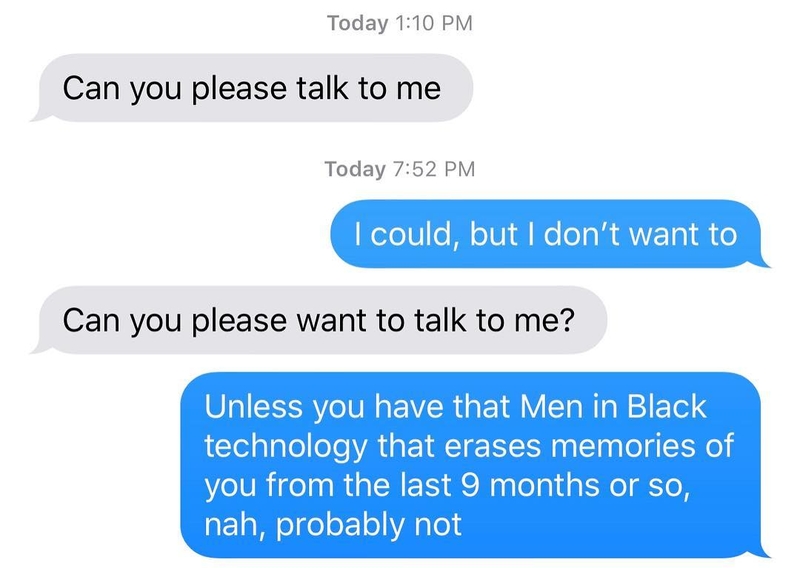Here Come the Men in Black … | Instagram/@textsfromyourex