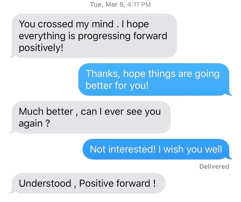 Positively Scary How Mature They’re Being | Instagram/@textsfromyourex