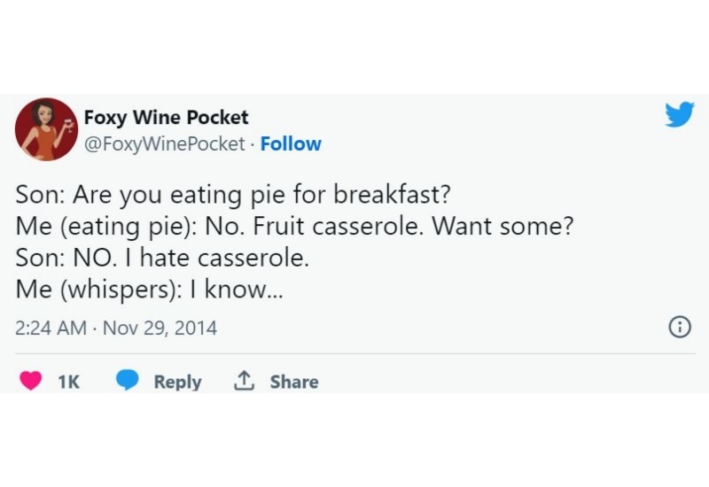 The Mom Who Had Her Pie and Ate It, Too | Twitter/@FoxyWinePocket