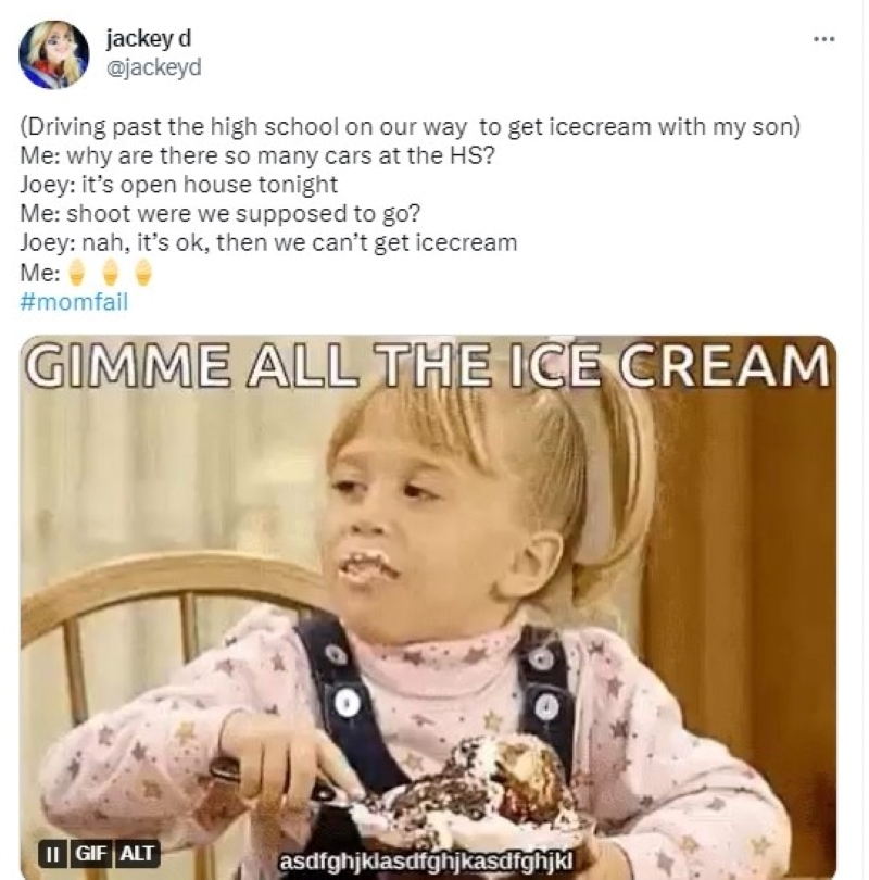 The Mom Who Picked Ice Cream Over All | Twitter/@jackeyd
