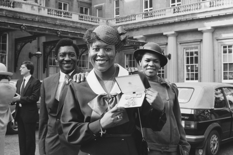 Tessa Sanderson Receives an MBE | Getty Images Photo by Aubrey Hart/Daily Express/Hulton Archive