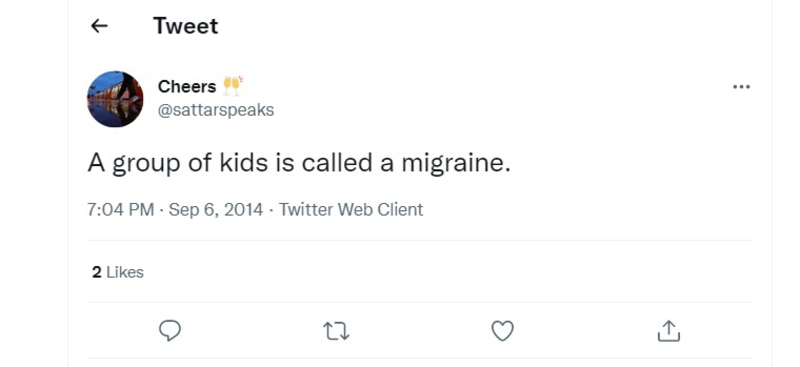 A Migraine | Twitter/@sattarspeaks
