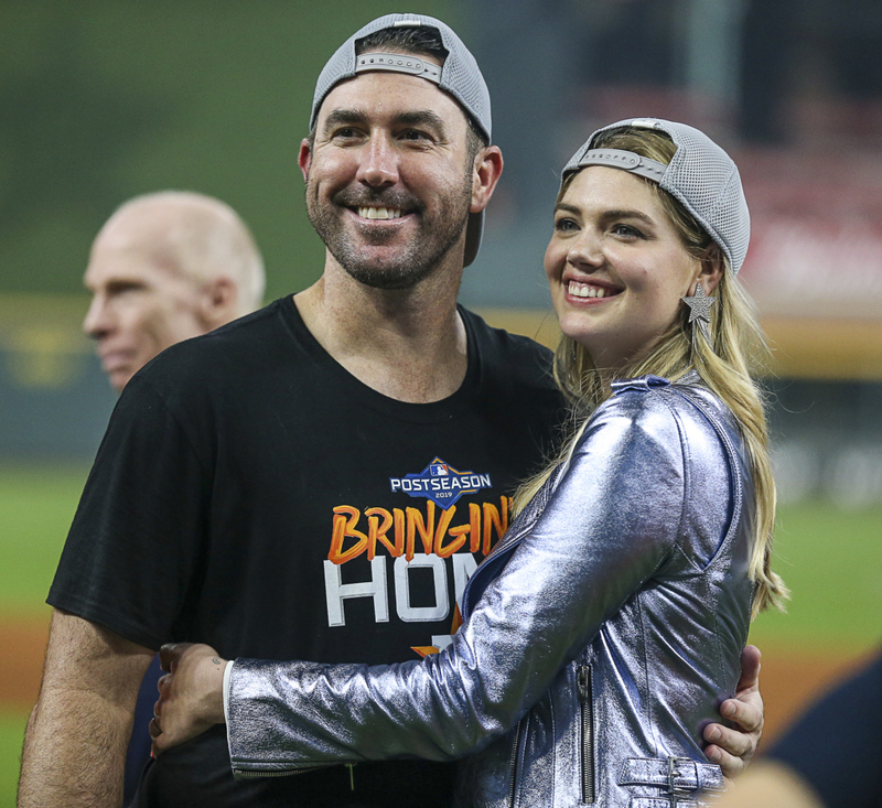 Kate Upton & Justin Verlander | Getty Images Photo by Bob Levey
