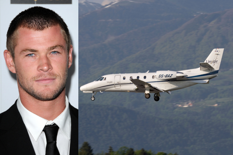 Chris Hemsworth – Cessna Citation Excel, Estimated $12 Million | Shutterstock & Alamy Stock Photo by Touch The Skies