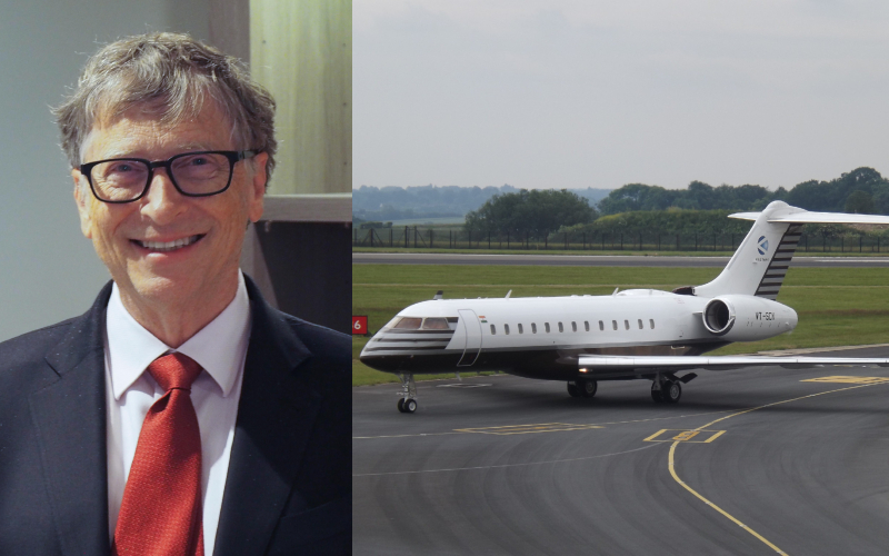 Bill Gates – Bombardier BD-700 Global Express, Estimated $40 Million | Alamy Stock Photo by Christian Böhmer/dpa picture alliance/Alamy Live News & Flickr Photo by James