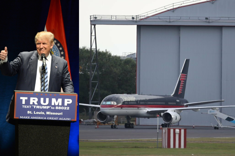 Donald Trump – Boeing 757, Estimated $100 Million | Alamy Stock Photo by Gino s Premium Images & Getty Images Photo by Jane Barlow/PA Images