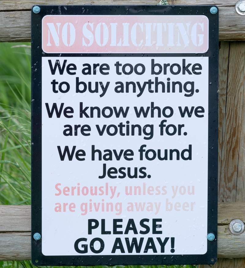 No Soliciting...Unless It's Thin Mints | Alamy Stock Photo by Leon Werdinger 