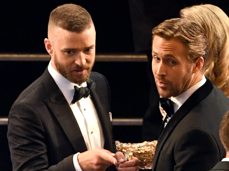 Justin Timberlake & Ryan Gosling | Getty Images Photo by Kevin Winter