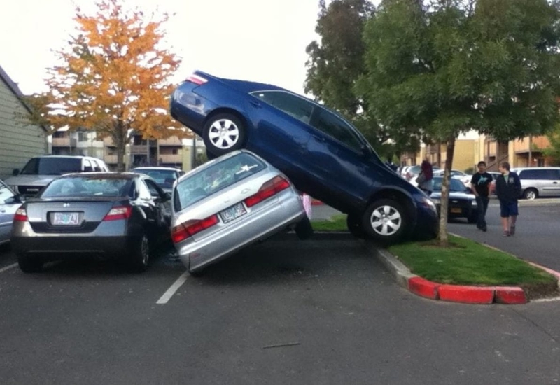 Stunt Gone Wrong | Twitter/@parkingsolved