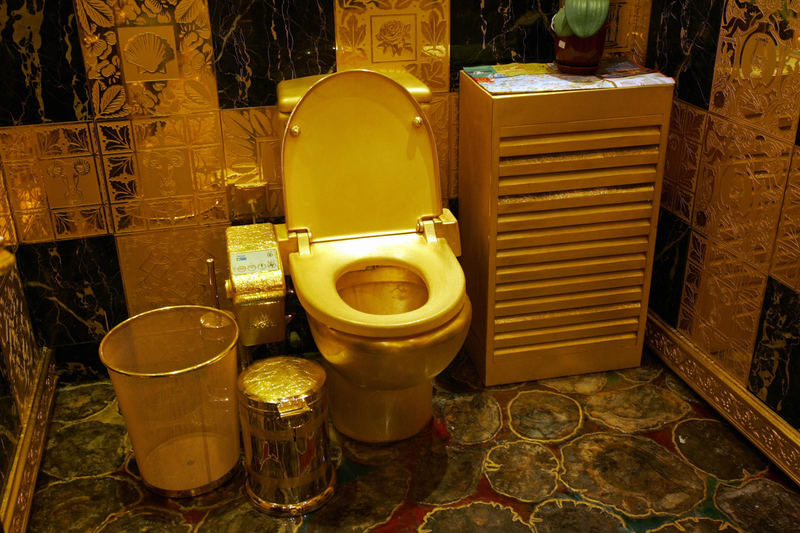 Gold Plated Toilets | Getty Images Photo by MIKE CLARKE/AFP