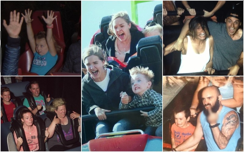 Please Keep Arms and Legs inside the Article: The Best Pics From Roller Coaster Cameras | Reddit.com/Radiate98 & a_damn & FlyRobot & dustinp05 & 5N3AKYRU551AN