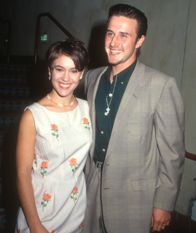 Alyssa Milano and David Arquette | Alamy Stock Photo by Barry King