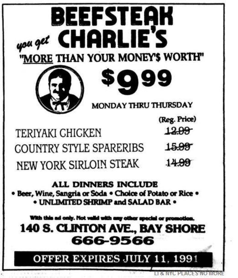 Beefsteak Charlie’s | Facebook/@Placesnomore