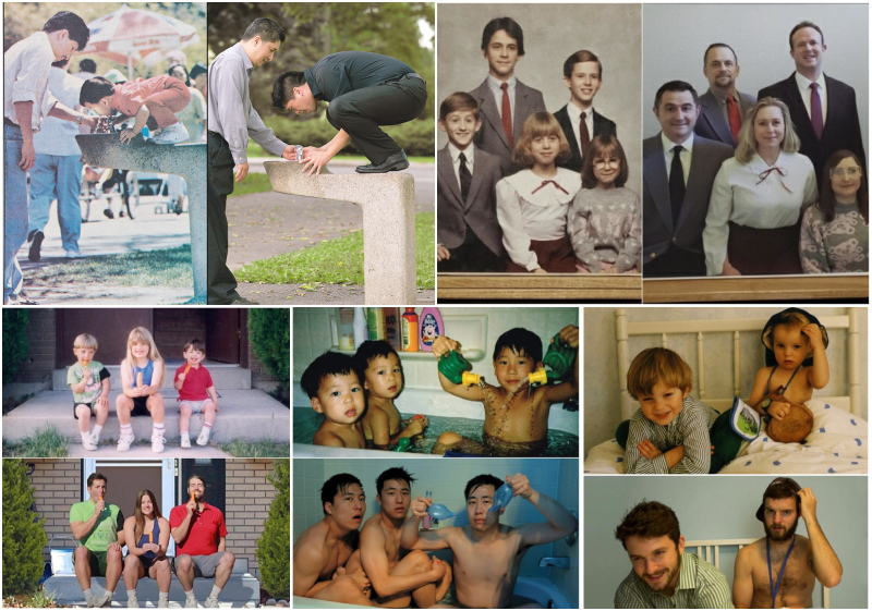 These Guys Recreated Their Childhood Photos in a Genius Way | Reddit.com/cdrdj & CatchResponsible1261& awesomekidhero & stenchi & Imgur.com/mEs932X